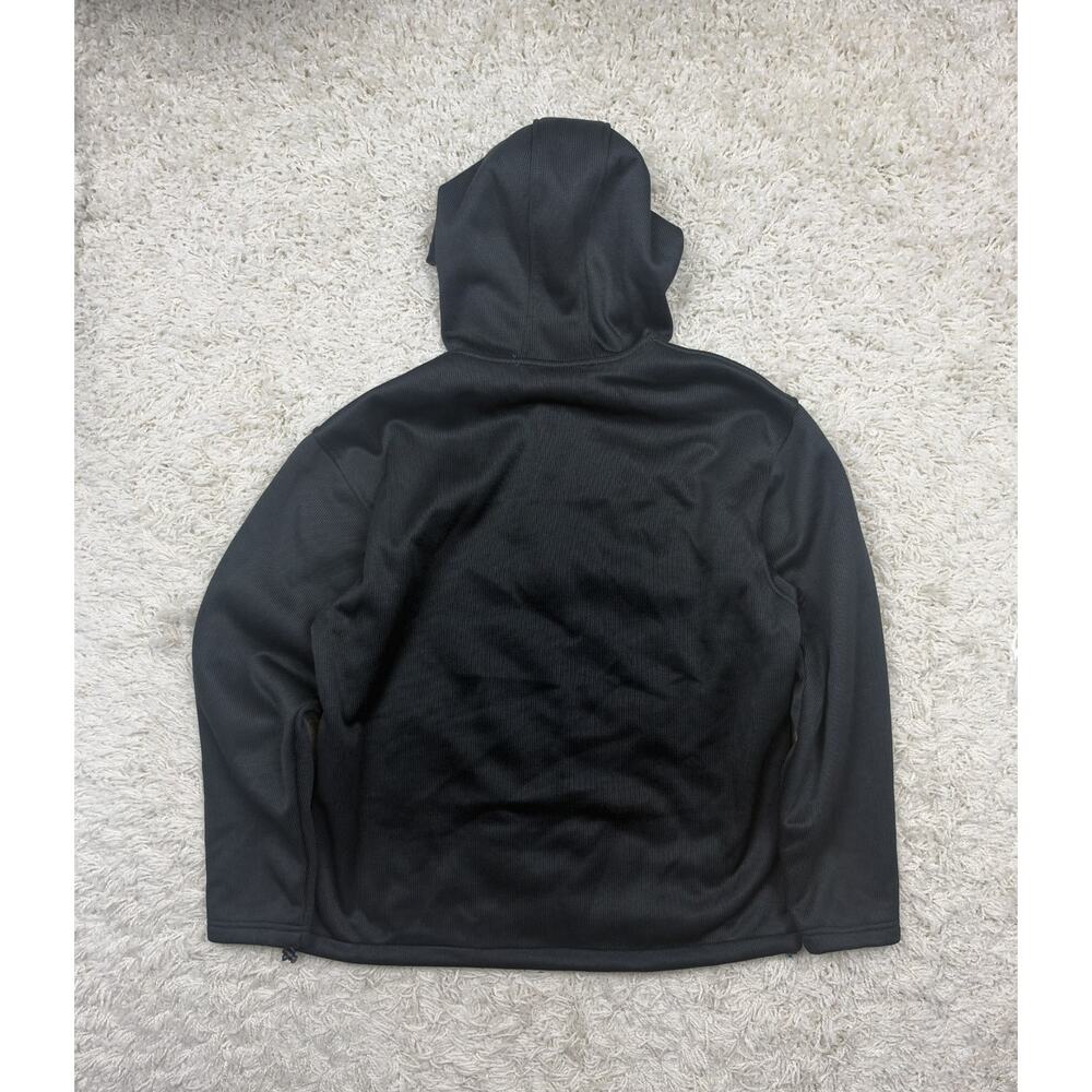 New Balance Fleece Lined Hoodie Jacket Mens XL Black Blue Full Zip Sweater Knit - Picture 6 of 10